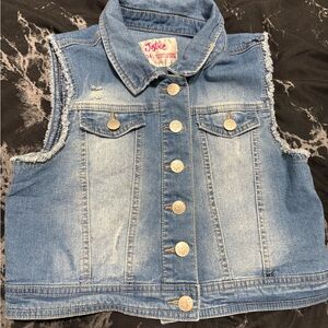 Justice Light Blue Denim Vest for Kids